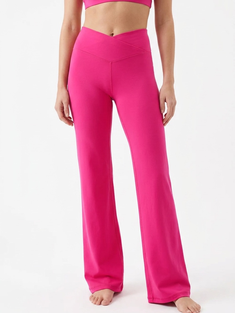 OFFLINE BY AERIE | Hot Pink Crossover Waist Flare Leg Pants Women’s Size XS